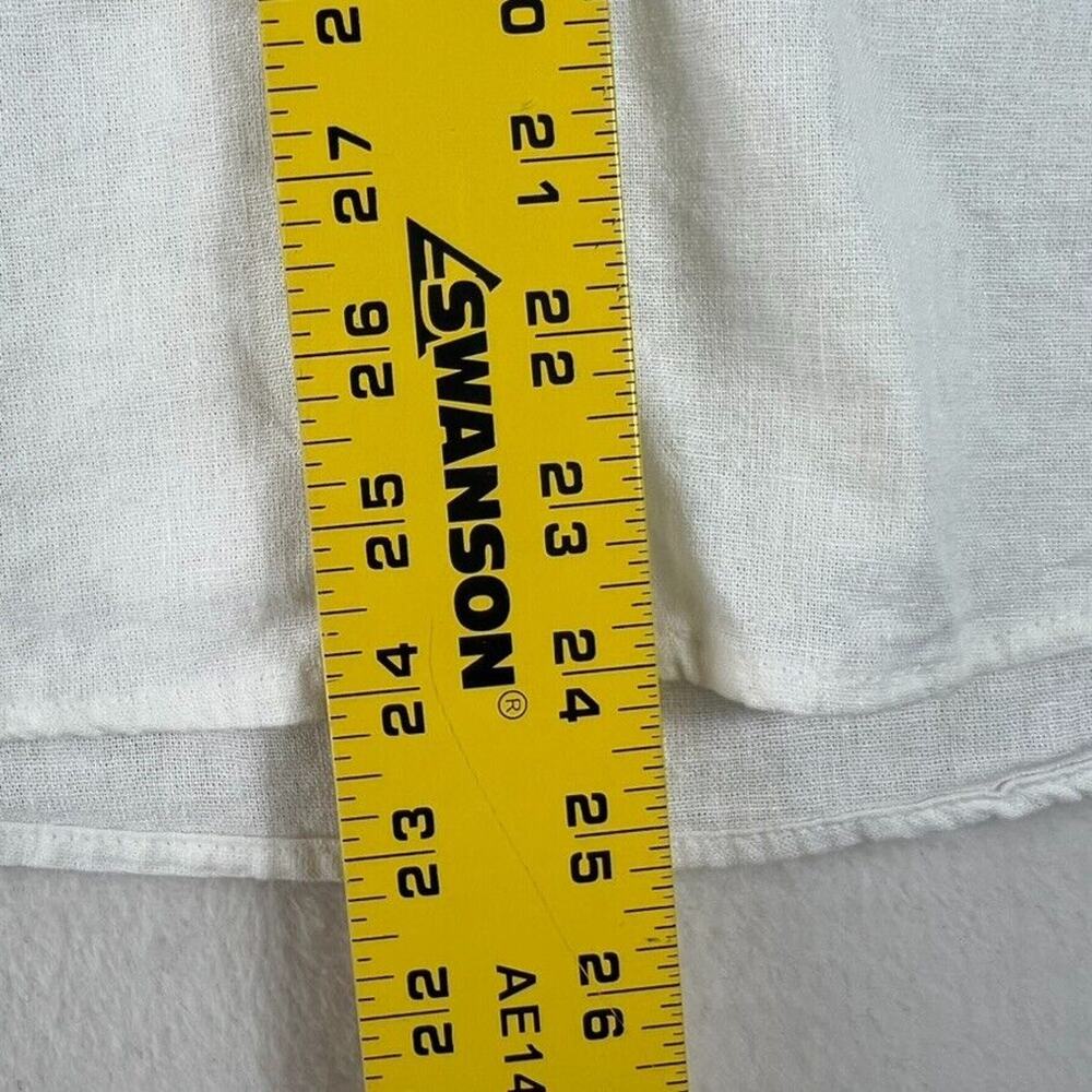 Universal Thread Shirt Women XL White Button Up Collared Short Sleeve Linen - Picture 3 of 8